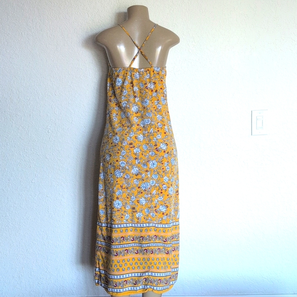 Old Navy Yellow Maxi Sundress Sleeveless Spaghetti Strap - Picture 4 of 7